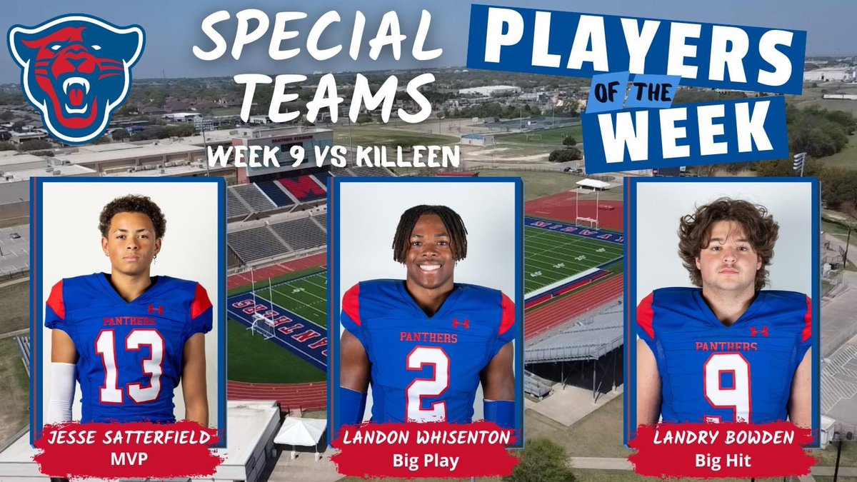 Clean 🧹 across the program!

Players of the Week from Week 9 vs. Killeen