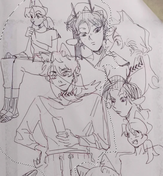 trying to format some sketchs for a little sketchbook but 
I forget how I just overlay sketch over each other like a crazy person
it's not even the craziest page but- grrr 