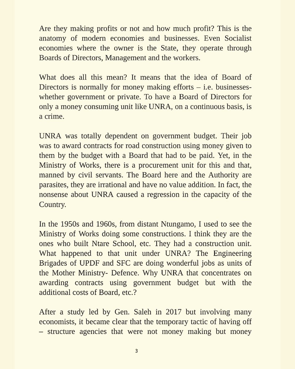 KagutaMuseveni's tweet photo. Fellow Ugandans, especially the Bazzukulu. Greetings, again. 

Further to my piece of yesterday regarding the rationalization of the parasitic Agencies and Authorities, I have added the following five points:

1. The meaning of Rationalization
2. ⁠We need seed multipliers. 
3. ⁠NAADS and UCDA were supposed to be multipliers and distributors of these seedlings, how effective were they?
4. ⁠⁠UCDA is irrationally hijacking the Government role of taxing by collecting what they call cess. 
5. ⁠We definitely need and shall always have a regulator. Who is the authorized regulator- i.e. quality and safety controller- in a country?
