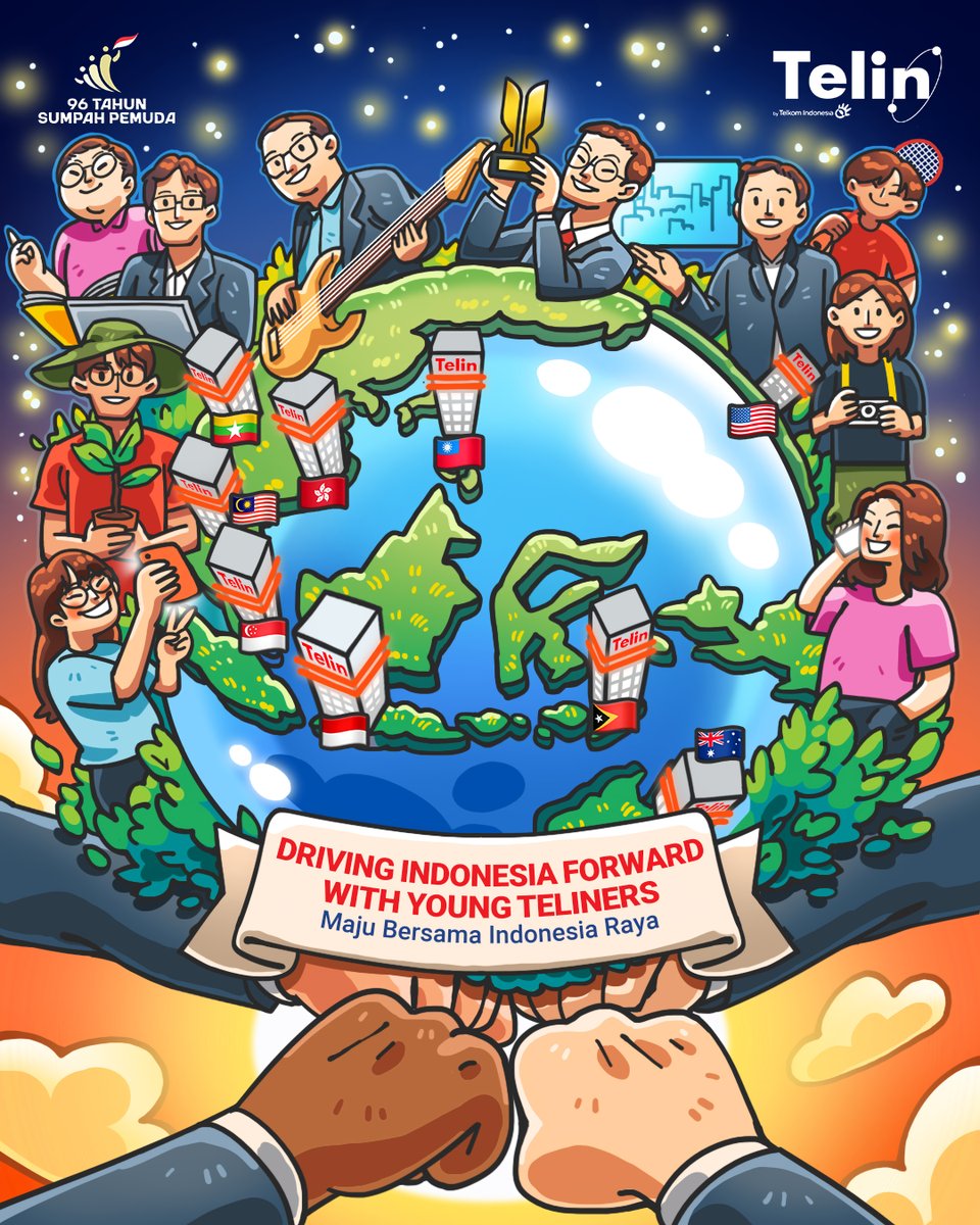 Telin_Official's tweet photo. Today, we unite to celebrate all young Indonesians who are eager and determined to drive Indonesia toward a brighter future, forging ahead for Indonesia and #DigitalForward.
Happy Sumpah Pemuda Day!
#Telin #Telco #SumpahPemudaDay #Indonesia #YoungTeliners https://t.co/dRiioXyjkR