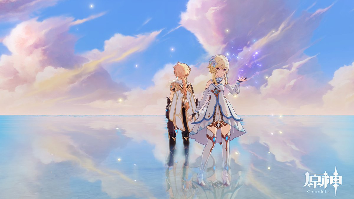 空(原神) ,蛍|ほたる(原神) 「双子ベストショット」|トマトのイラスト