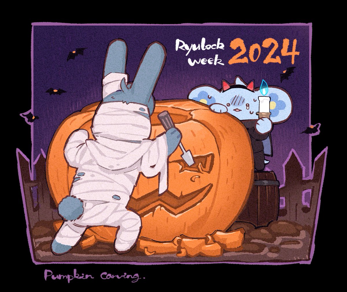 mok_kongbai's tweet photo. #fallryulockweek2024 #シャロ龍
pumpkin carving
“福尔摩斯先生……为什么要这种地方雕南瓜呢……”
（紧急摸鱼赶末班车🧎‍♀️） https://t.co/8RSDvz0qfE