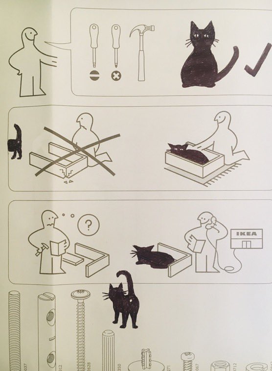 It's National Black Cat Day! So here's Rupert's the Cats guide to flatpack assembly 😺🐈‍⬛ #NationalBlackCatDay