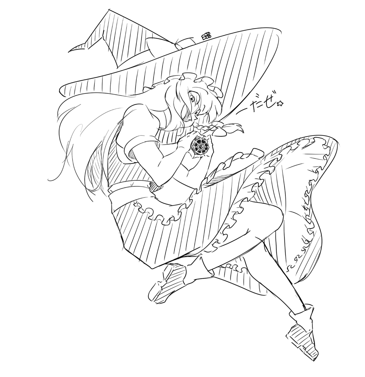 bichijojo's tweet photo. hour sketch of Marisa! https://t.co/SIK7POL0Co