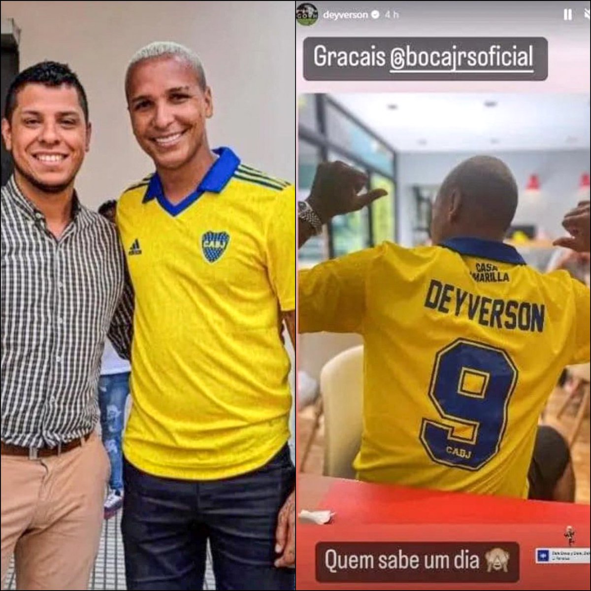 Un pibe de las inferiores de Boca imitó a Deyverson Deyverson con la camiseta de Boca.