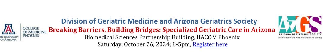 🌟 What an incredible day <a href="/uazphxgeriatric/">UAZ Medicine - PHX Geriatric</a> and the Arizona Geriatrics Society Conference! 🌟 We were thrilled to see such passionate participation from our physicians, nurses, pharmacists, and students. 🙌 Together, we’re advancing the care of our aging population! 💙<a href="/uazmedphx/">UAZ Medicine - Phoenix</a>