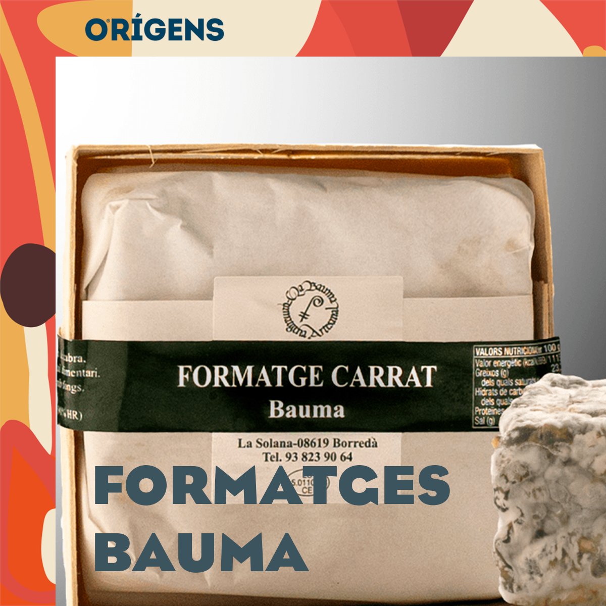 firaorigens's tweet image. 🧀 Els formatges artesans Bauma, amb IGP Garrotxa també hi seran presents a #firaorigens.
➡️ 23 i 24 de novembre 
📍Al Recinte Firal d'Olot

#formatgesartesans #formatges #petitsproductors #olot