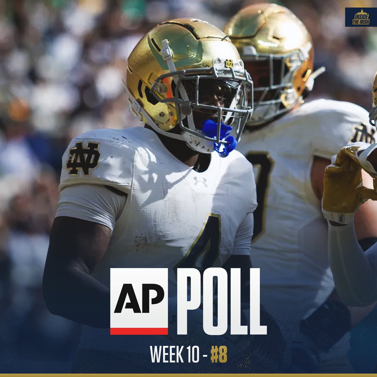 Notre Dame moves up four spots to #8 in the AP Poll!

#GoIrish ☘️