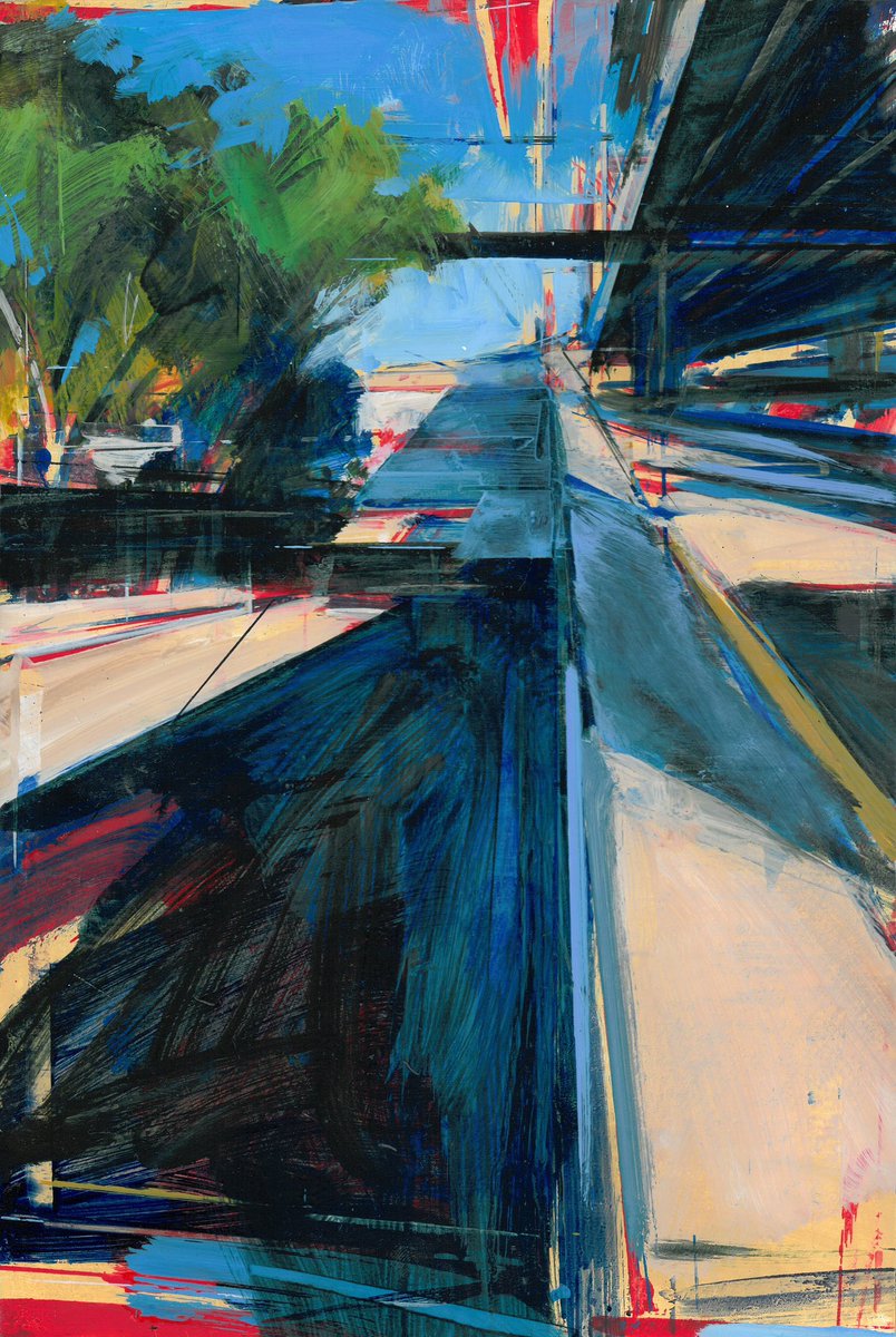 SOLD- ‘Queensboro Bridge 2 (Underpass), 30 x 20cm, oil on board 🎨 🇺🇸