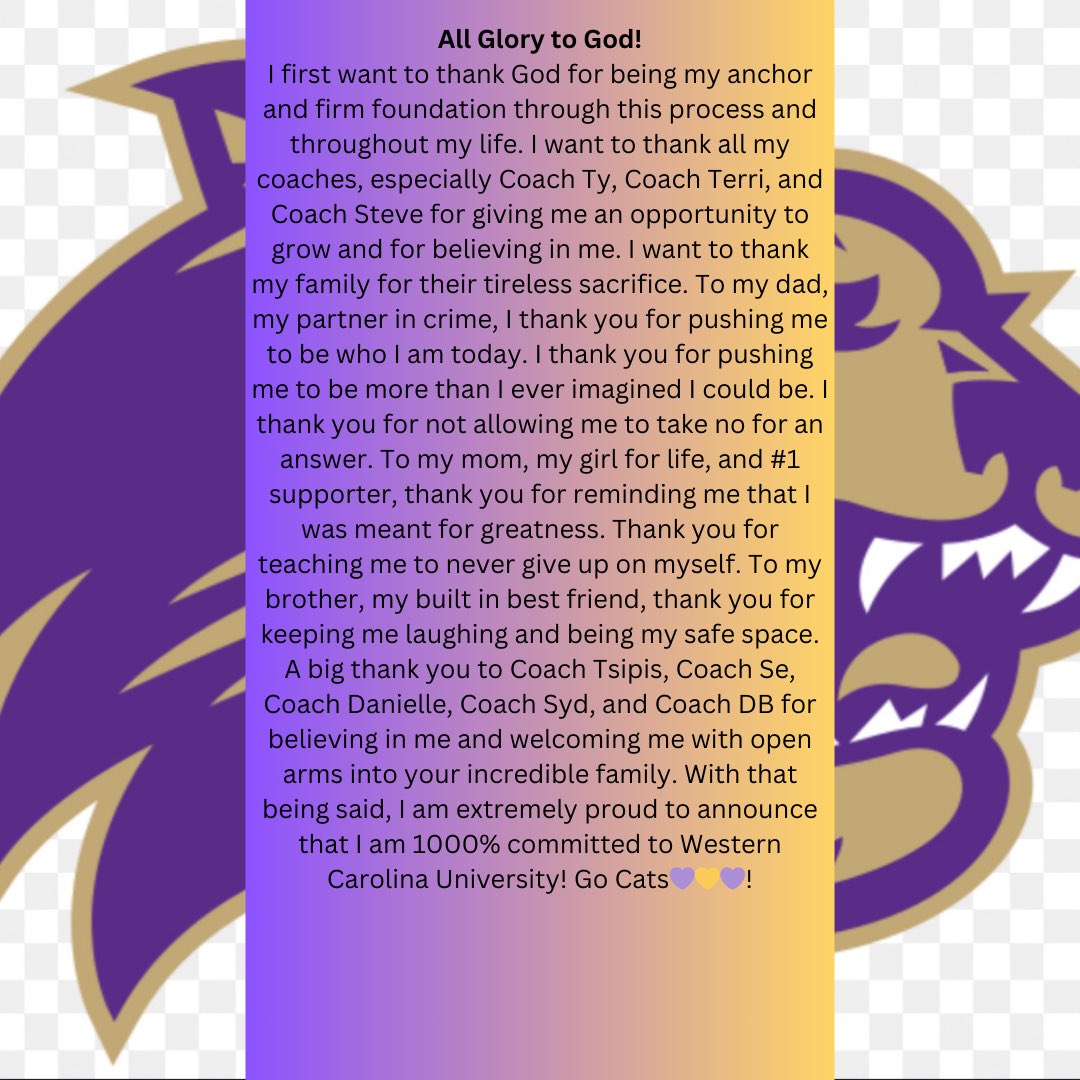1000% Committed! Go Cats💜💛💜