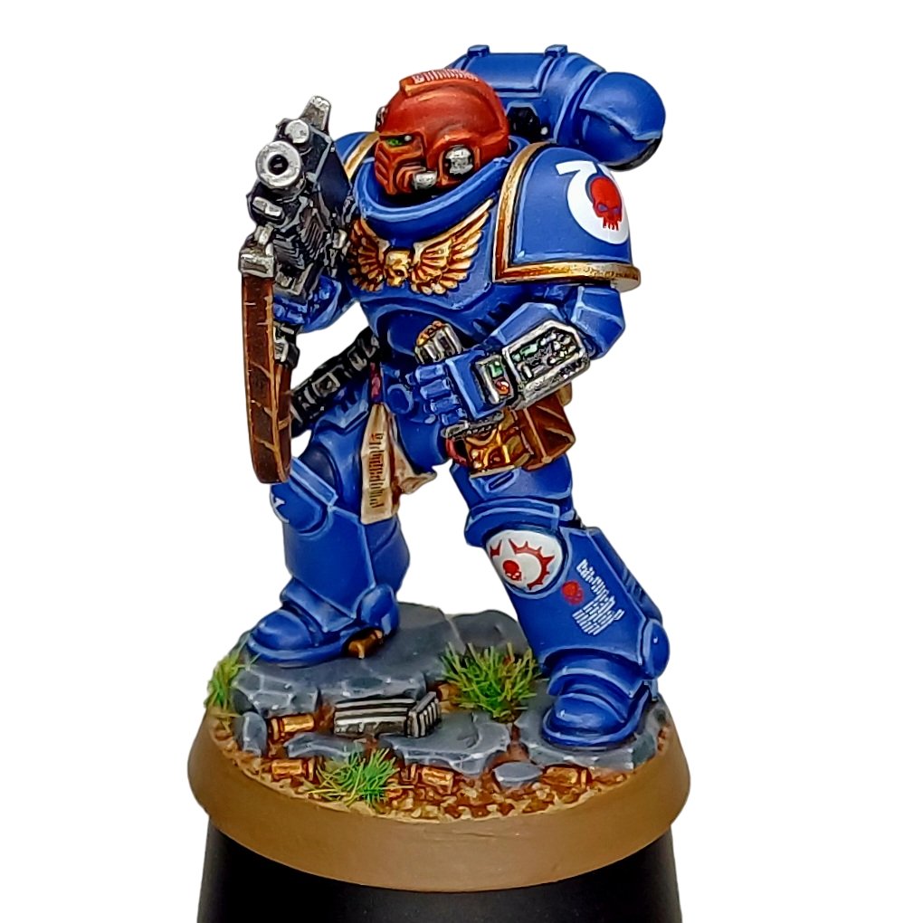 Willage_BPP's tweet photo. Finished another Marine 

#WarhammerCommunity #PaintingWarhammer #Warhammer40000 #SpaceMarine2 #40k #Warhammer #Warmongers #miniaturepainting #spacemarines #ultramarines #marchformacragge https://t.co/RvTvFiM2sp