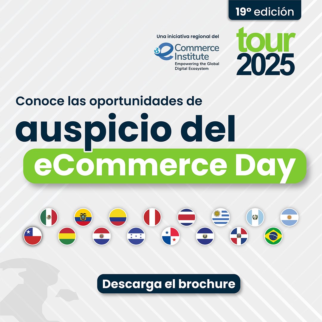 eCommerceDay's tweet photo. 🚀 Acelera y expande tus negocios en la región con el eCommerce Day Tour 2025.    

📣 ¡El Brochure de Auspicios ya está disponible! 👉 Early Bird 10% OFF hasta el 30/11.  

🔗 DESCÁRGALO AQUÍ: https://t.co/IAllgDUXX2…

#eCommerceDay #DigitalCommerce #Auspicios2025 #Tour2025 https://t.co/hjRpqSCAy6