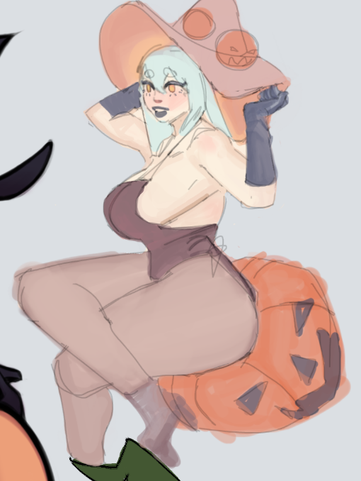 emichi0_0's tweet photo. pumpkin witch from drawpile! https://t.co/TxEMMZeMwY