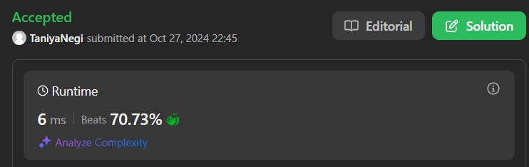 TaniyaN05640017's tweet image. 🎉Day 184 of #200DaysOfCodeChallenge 💻
🚀 Today in DSA, I've solve a problem related to 2d array on leetcode.
#200daysofcoding #learning #practice #DSA #Tech #revision #LeetCode #2DArray