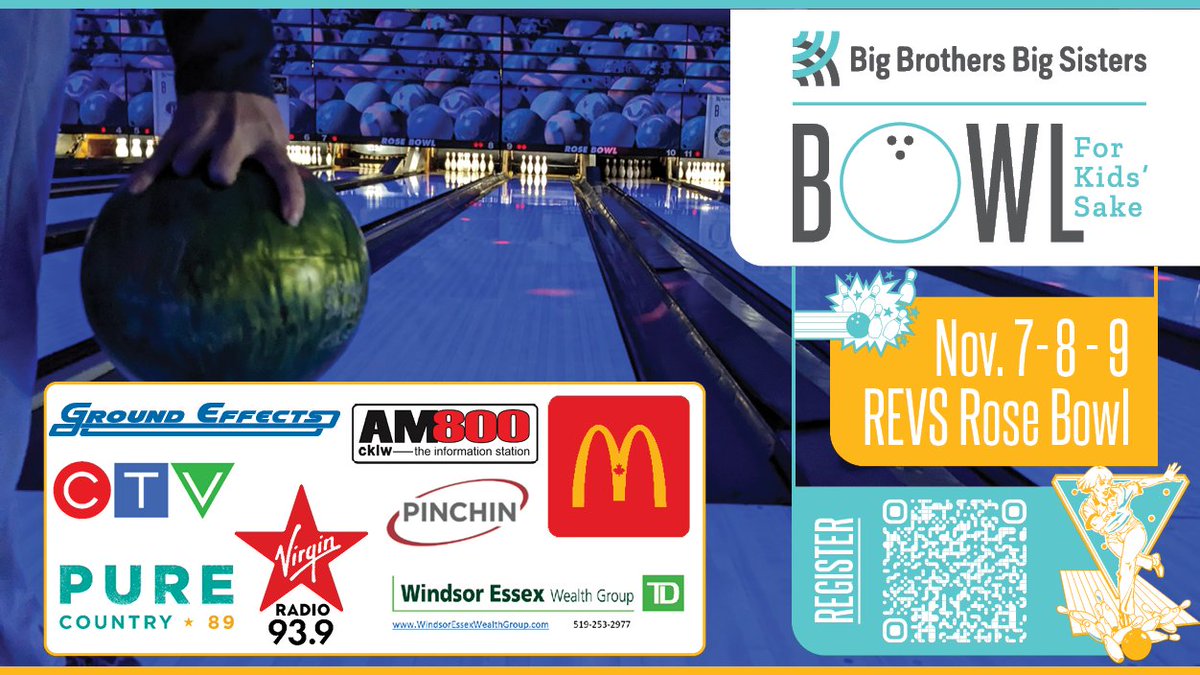 Bowl For Kids' Sake registration is NOW OPEN!!!

You don’t have to be a good bowler: This event is all about fun! Start something BIG for children in Windsor and Essex County!

Sign up now and join us at REVS Rose Bowl on Nov 7-9!

bit.ly/3Y8uVON