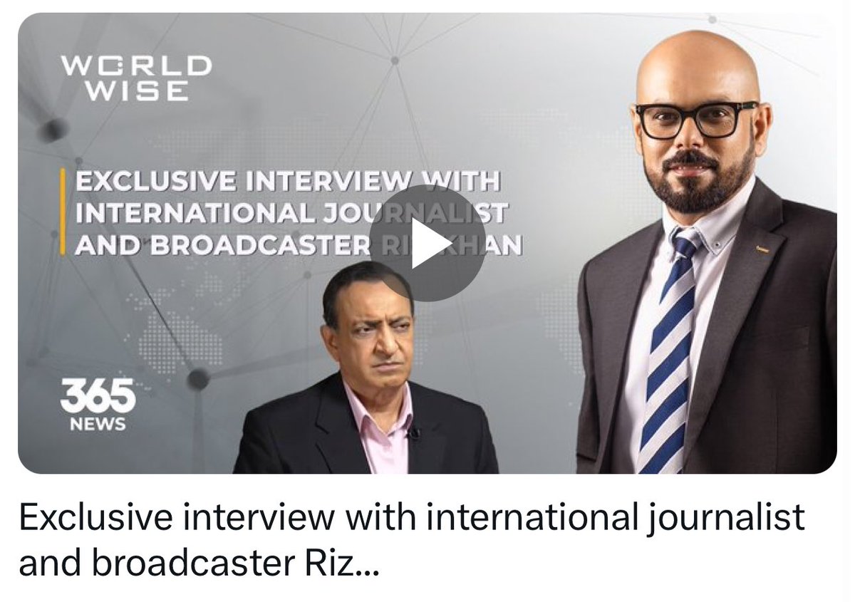 Watch the full interview with <a href="/ovaismangalwala/">Ovais Mangalwala</a> on <a href="/365newsdotpk/">365 News</a> 
#Israel #gaza #war #media #interview #tv #rizkhan 
youtu.be/afICbH2m90U?fe…