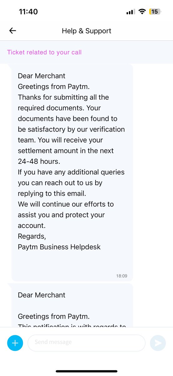amanjn16's tweet photo. @PaytmBusiness has been unbelievably frustrating. My settlement was on hold for 2.5 months. Finally got one ticket resolved and funds settled. Now, they’ve put the settlement on hold AGAIN, citing the second ticket—created for the same issue. @Paytmcare @vijayshekhar https://t.co/RckkXxun3C