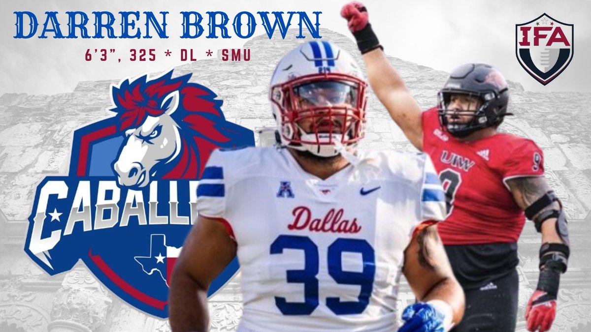 sa_caballeros's tweet photo. Please welcome @SMUFB &amp; @UIWFootball DL @D_Brown39 to the Caballeros! After playing four seasons with the Mustangs, Brown was a grad transfer at UIW where he earned 4th Team All-@SouthlandSports honors from @philsteele042 with 19 tackles, 2 TFL, and 1 PBU in his final season! https://t.co/DLTy0tOAOF