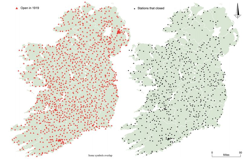 On the left is every British barracks in Ireland in 1919. On the right is the number that no longer operated 1921. Most of them were burned to the ground along with the courthouses.
Just want to remind people that a lot can be achieved in short periods if you put your mind to it.