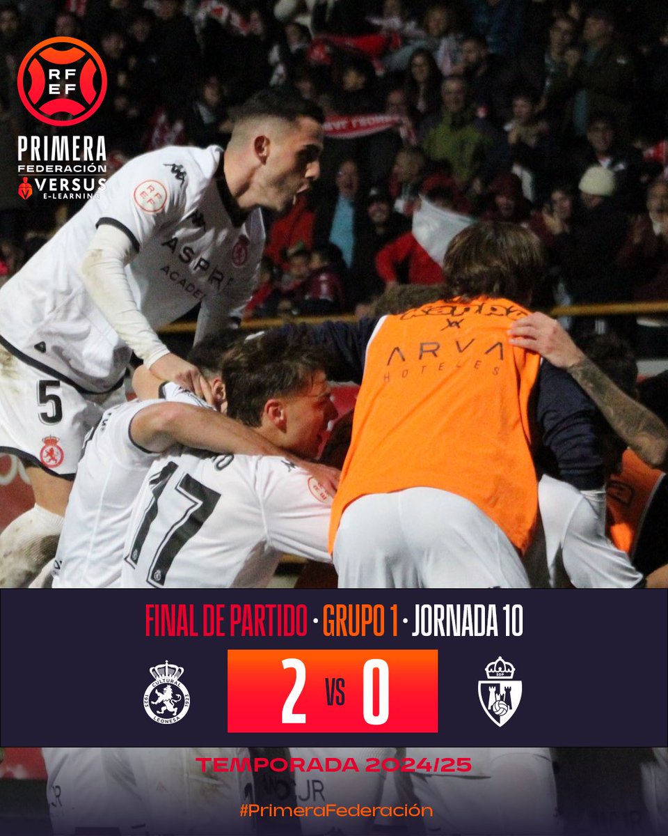 𝗙𝗜𝗡𝗔𝗟 | #CulturalPonferradina

💥 ¡Los goles de Luis Chacón y Escobar decantan el derbi de León y consolidan a una Cultu cada vez más líder!

#PrimeraFederación | #VersusELearning