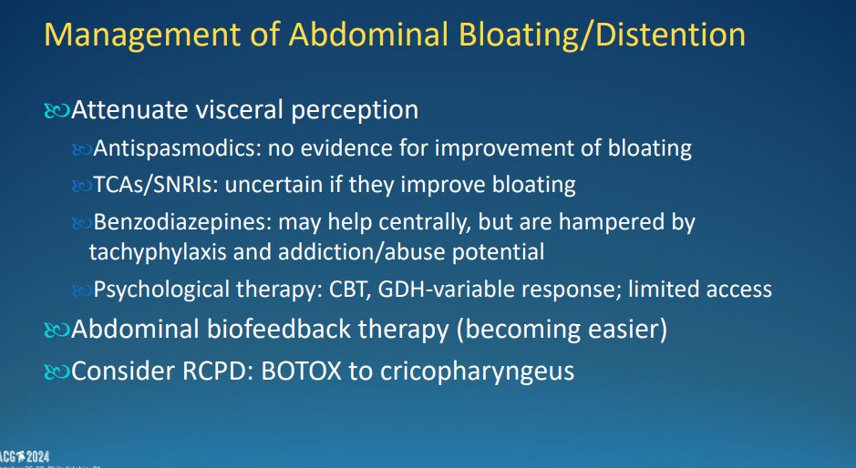 Management of bloating/distension