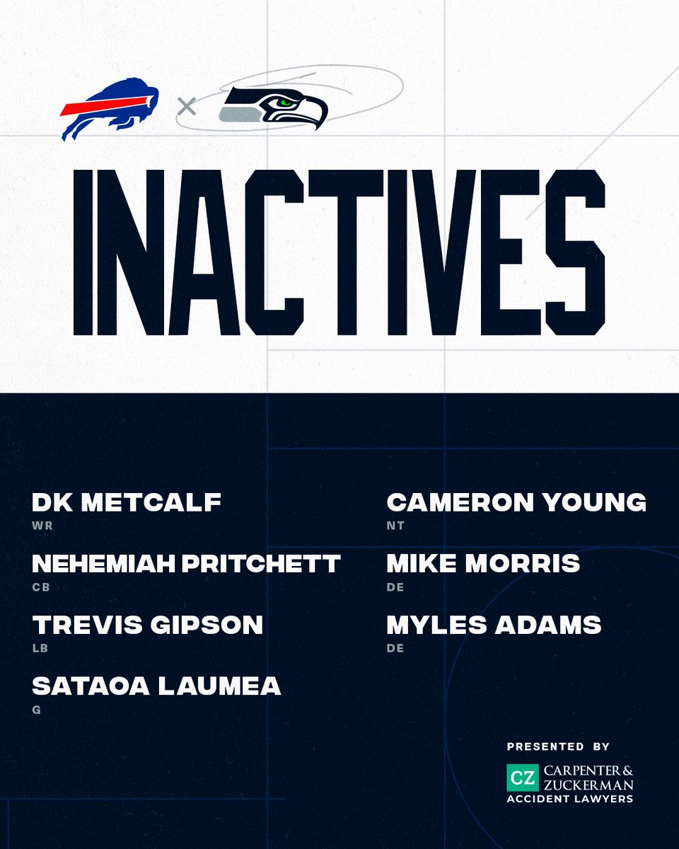 seahawksPR's tweet photo. Today’s @Seahawks inactives: https://t.co/xG13JYOSqB