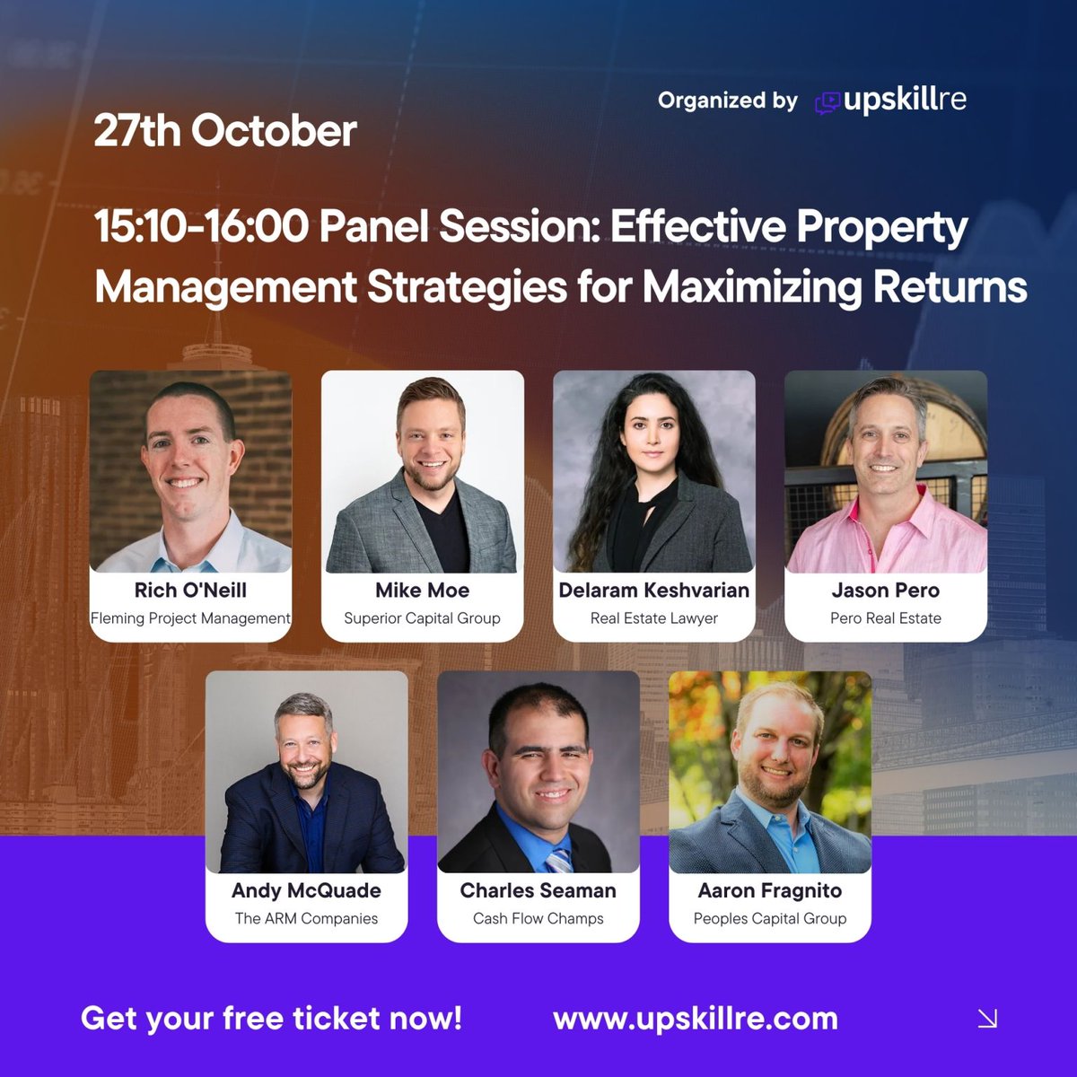 upskillre's tweet photo. 💻 NEXT SESSION - WATCH LIVE NOW: Panel Session: ''Effective Property Management Strategies for Maximizing Returns'' - Watch for free: https://t.co/D2GzvwzzDQ https://t.co/WemBlUwpjK