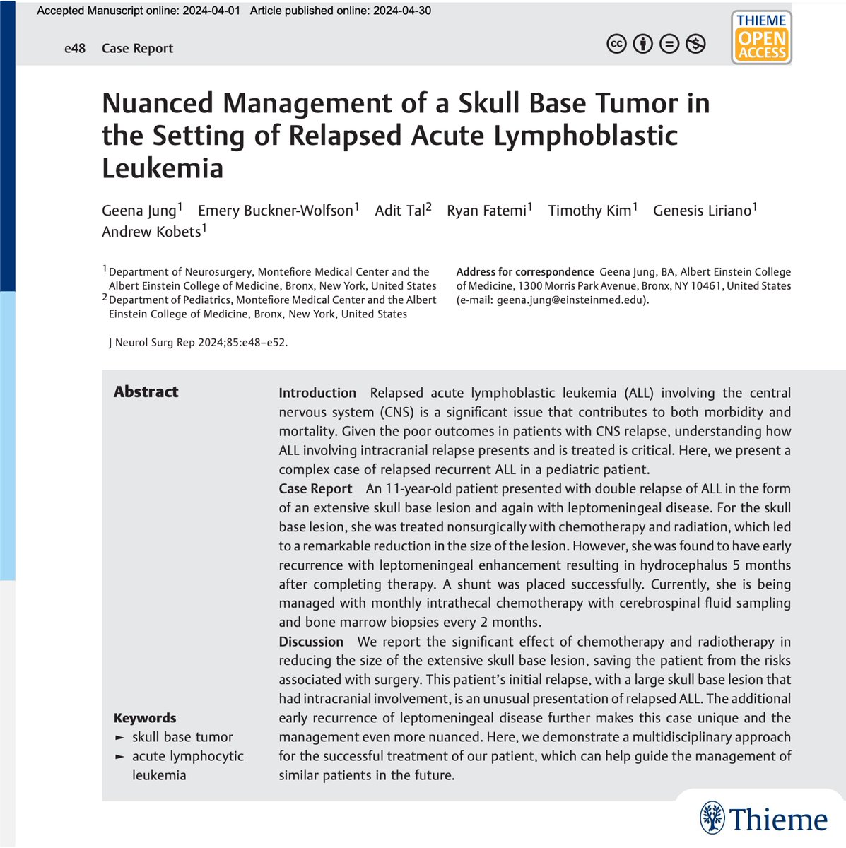 Journal of Neurological Surgery (JNLS) tweet media
