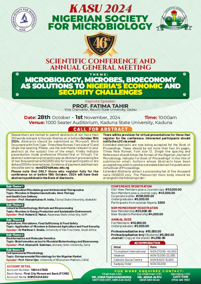 Make plans to attend the NSM-KASU, it promises to be impactful