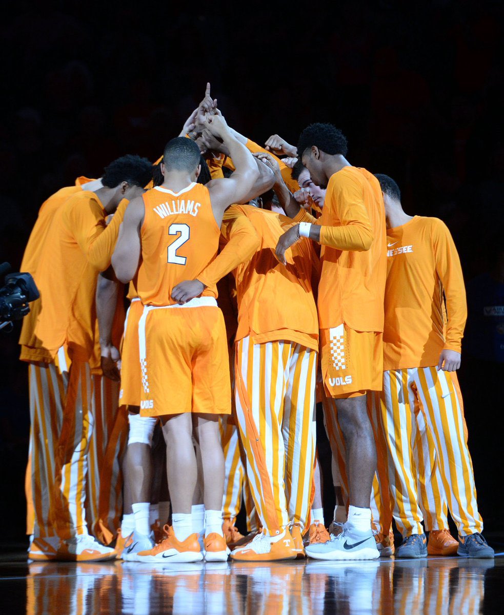 callum_vol's tweet photo. With Indiana in town let’s take a moment to remind folks that the University of Tennessee first began wearing the candy stripe warm-ups in the late 1960’s under the legendary Ray Mears. Indiana did not adopt their candy stripes until 1971. https://t.co/R1l64oCRtM