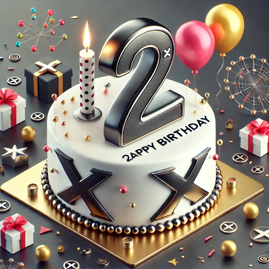 GlobalGrinss's tweet photo. "Happy 2nd birthday, π! π
Thanks, #ElonMusk , for taking us on this wild journey. Here's to more innovations and surprises ahead! πβ¨ #2YearsOfX" https://t.co/AdQ3o74gRa