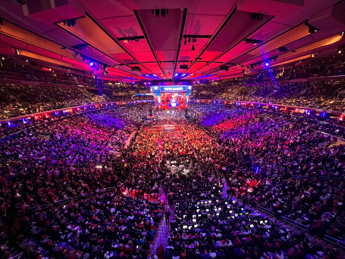 The_Trump_Train's tweet image. Rate President Trump’s Madison Square Garden rally on a scale from 1-10.

I’ll start… 10!