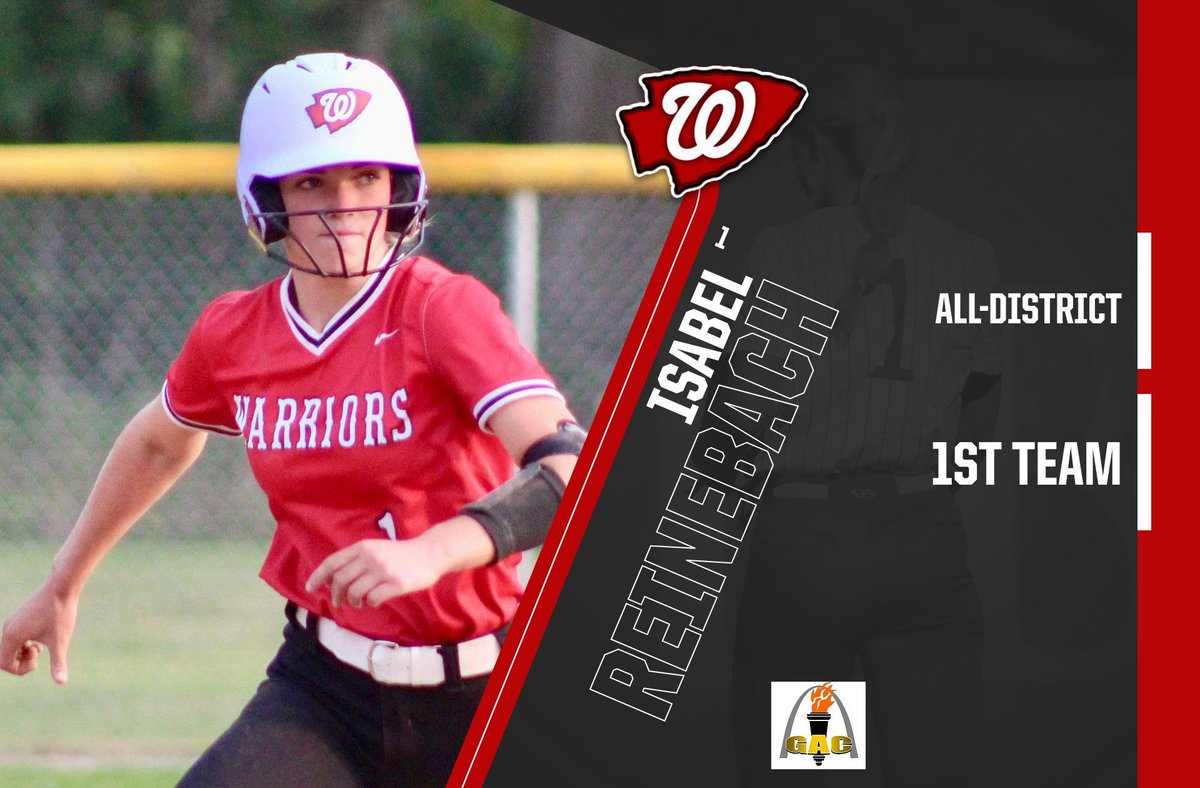 Congratulations to Isabel Reinebach for earning 1st team All-Conference (OF) &amp; 1st team All-District (OF) honors!!