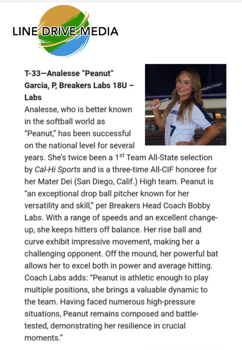 Breakers Labs Bobby 18U Gold (@breakerslabs18g) on Twitter photo Congratulations to our nationally ranked 2025's! Coach Bobby and the organization are proud of the hard work and dedication you put into becoming the best versions of yourselves! Thank you, <a href="/LineDsoftball/">Line Drive Media</a> <a href="/SBurmeister2025/">Sophia Burmeister</a> <a href="/analesseg_2025/">Analesse (Peanut) Garcia</a> <a href="/torii_ramirez25/">Torii Ramirez</a> <a href="/Zoeruth_18/">Zoë Rutherford</a> <a href="/PGFnetwork/">PGF</a> Congratulations to our nationally ranked 2025's! Coach Bobby and the organization are proud of the hard work and dedication you put into becoming the best versions of yourselves! Thank you, <a href="/LineDsoftball/">Line Drive Media</a> <a href="/SBurmeister2025/">Sophia Burmeister</a> <a href="/analesseg_2025/">Analesse (Peanut) Garcia</a> <a href="/torii_ramirez25/">Torii Ramirez</a> <a href="/Zoeruth_18/">Zoë Rutherford</a> <a href="/PGFnetwork/">PGF</a>