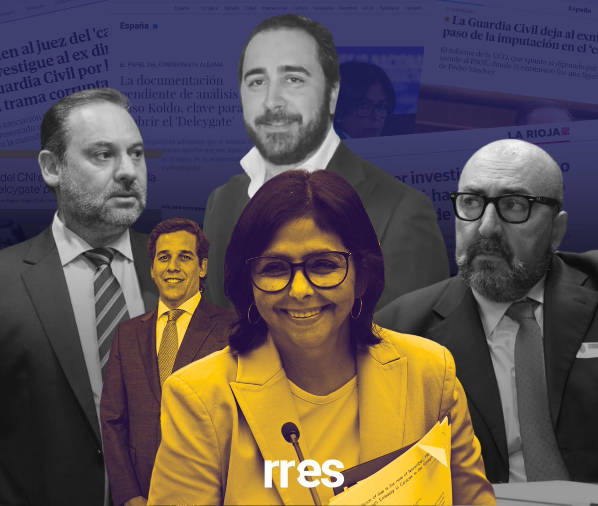 RunRunesWeb's tweet photo. La trama de corrupción española ''Caso Koldo'' reveló que la vicepresidenta de Venezuela y el empresario español, Delcy Rodríguez y Victor de Aldama, negociaron la compra-venta de de 104 lingotes de oro venezolano por 68,5 millones de dólares https://t.co/IUHmfNyrms https://t.co/XX7MdgxXnE