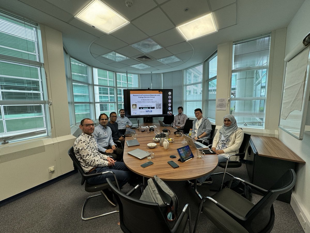 JalebiLab's tweet photo. Our group visited @NPL to discuss advances &amp; challenges in metrology for #PerovskitePV: single-junction/tandem devices, indoor PV, &amp; electrochemical systems for CO₂ reduction &amp; water electrolysis. Thanks, Dr. Georgios, for hosting us! Excited for future collaboration! 🌱🔋 https://t.co/6bU4Wi8wdH