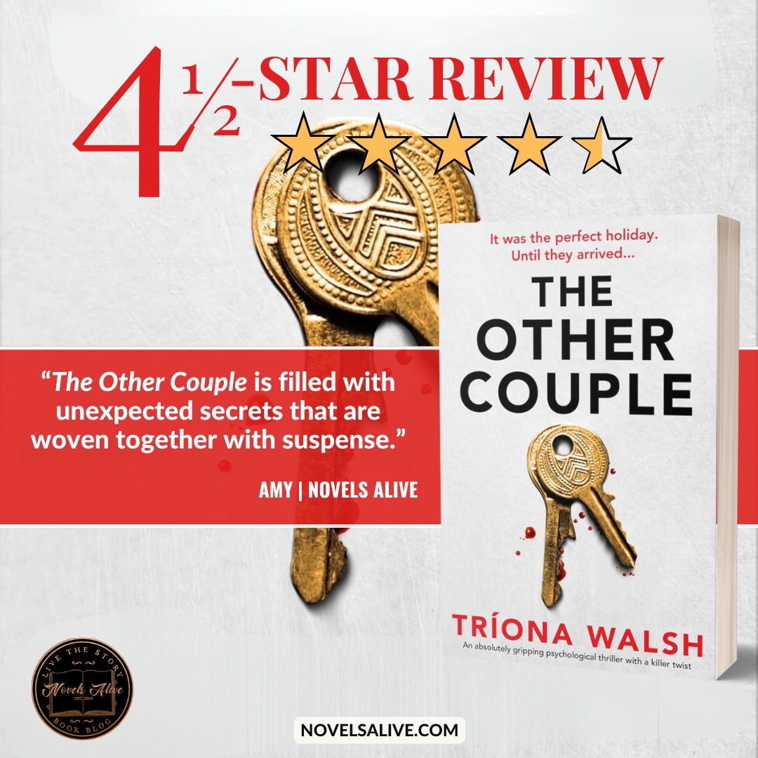 Novels Alive (@novelsalive) on Twitter photo 4.5-STAR REVIEW⭐️⭐️⭐️⭐️💫: THE OTHER COUPLE by Triona Walsh <a href="/TheTrionaWalsh/">Tríona Walsh</a> <a href="/bookouture/">bookouture</a>
👉THE OTHER COUPLE is filled with unexpected secrets that are woven together with suspense. bit.ly/3YE879W #bookreview #psychologicalthriller #books #book #reading #booklover #read 4.5-STAR REVIEW⭐️⭐️⭐️⭐️💫: THE OTHER COUPLE by Triona Walsh <a href="/TheTrionaWalsh/">Tríona Walsh</a> <a href="/bookouture/">bookouture</a>
👉THE OTHER COUPLE is filled with unexpected secrets that are woven together with suspense. bit.ly/3YE879W #bookreview #psychologicalthriller #books #book #reading #booklover #read