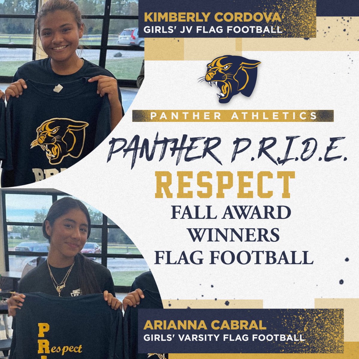 We are excited to share our winners for RESPECT, the 'R' in Panther P.R.I.D.E.  
Respect in sports is the practice of treating others with consideration, dignity, and fairness, and is a core principle of sportsmanship.  #WeAreRL #PantherPRIDE #Respect