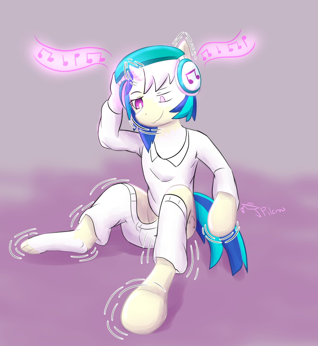 JaceTilde's tweet photo. "Listening to songs that go wub wub wub like it's the 2010's makes you go vinyl scratching"

I haven't pony'd anyone at all with #Octransfur here yet, might as well address that with Music~
#TFEveryday #Transfur https://t.co/oQCmrdc0js