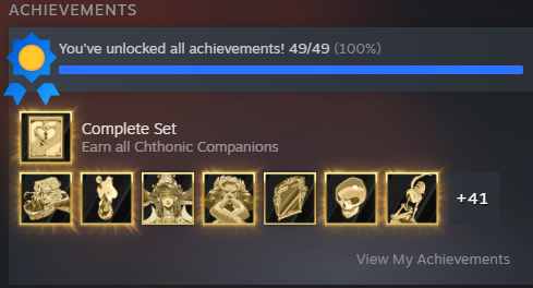 Now that I've got all these Cthonic Companions, they can check out my sweet room. 

#PlayStationTrophy #PlatinumTrophy #ButActuallyItWasPC #Hades