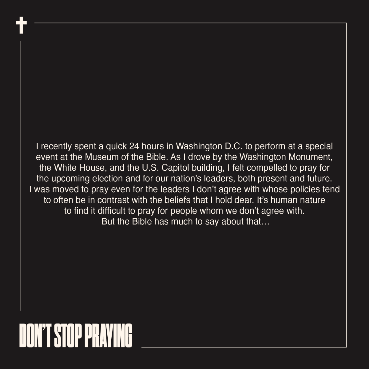 matthew_west's tweet photo. As we approach the upcoming election, I’m praying for our country like never before. I hope you will join me in pounding on Heaven’s door and asking God to heal our land. 🙏 #DontStopPraying https://t.co/eFqTZyh5ng