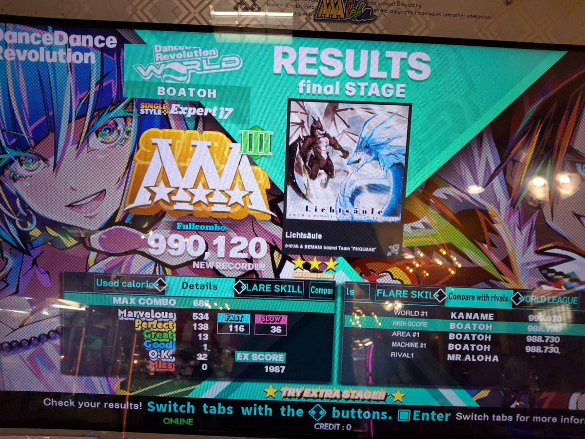 I played DDR today:

New 14 PFCs!
Electronic and Treat ESP PFC!!!
Battle Against a True Hero ESP PFC!!!!
Lichtsaule ESP AAA!!!

Played way better than I expected today lol