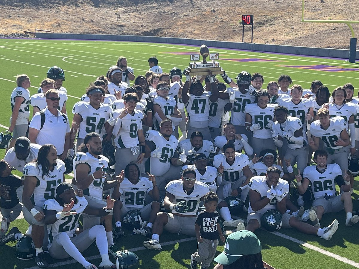 JJ Silver (@jjsilver04) on Twitter photo Chile Bowl Trophy Is Back HOME!!! <a href="/ENMUFootball/">Eastern New Mexico University Football</a> <a href="/CoachPomfret/">Mike Pomfret</a> <a href="/CoachKelleyLee/">Kelley Lee</a> <a href="/Coach_BPerkins/">Brandon Perkins</a> Chile Bowl Trophy Is Back HOME!!! <a href="/ENMUFootball/">Eastern New Mexico University Football</a> <a href="/CoachPomfret/">Mike Pomfret</a> <a href="/CoachKelleyLee/">Kelley Lee</a> <a href="/Coach_BPerkins/">Brandon Perkins</a>