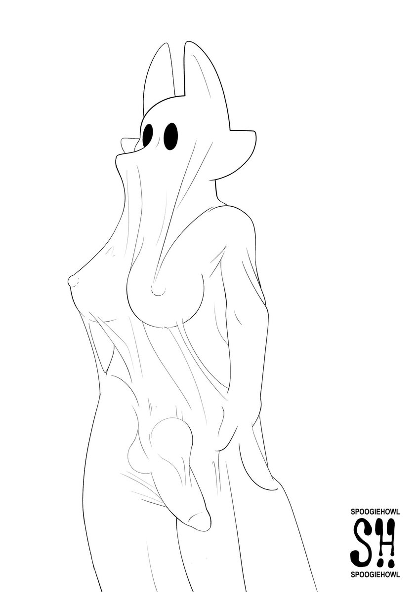 spoogiehowl's tweet photo. 🖤Spoogie Ghost🤍

 The lovely Enoli requested to see me in the costume from the incredibly spicy gif by @serge3dx 

I gotta say, it’s quite airy! 

#furry #furryart #art https://t.co/0V7RejRTNK