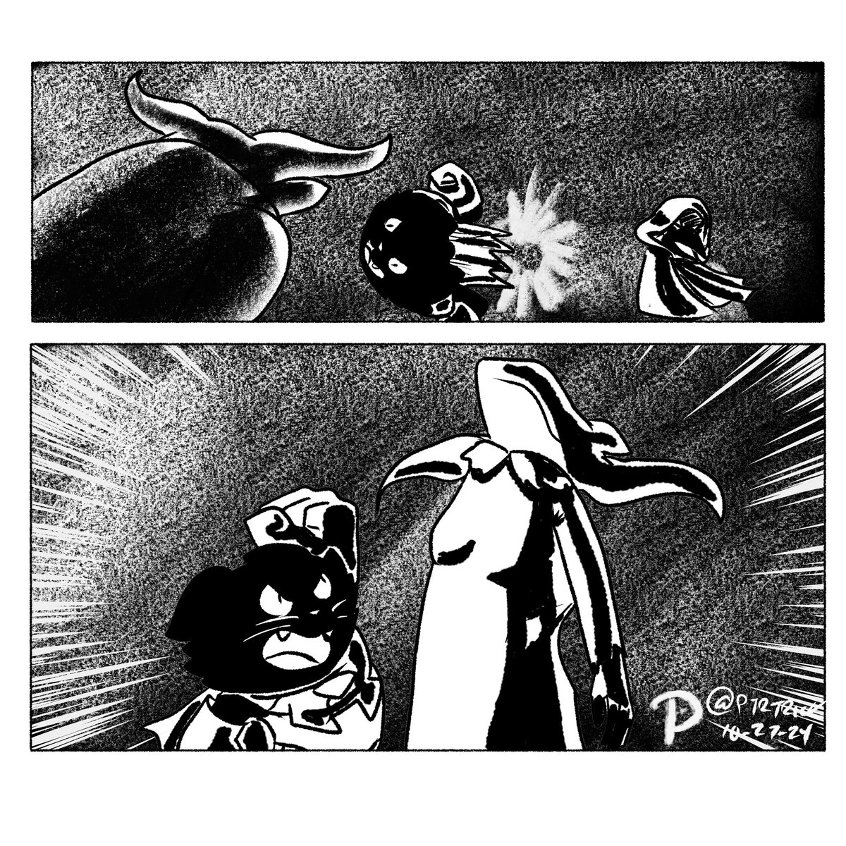 PTRTrick's tweet photo. Inktober 2024 Day 27 Mighty River Strip 27
#inktober #inktober2024 #ink #digitalart #digitaldrawing #digital #art #illustration #drawing #blackcat #black #cat #superhero #super #hero #comic #webcomic https://t.co/Hxb5mfoofW