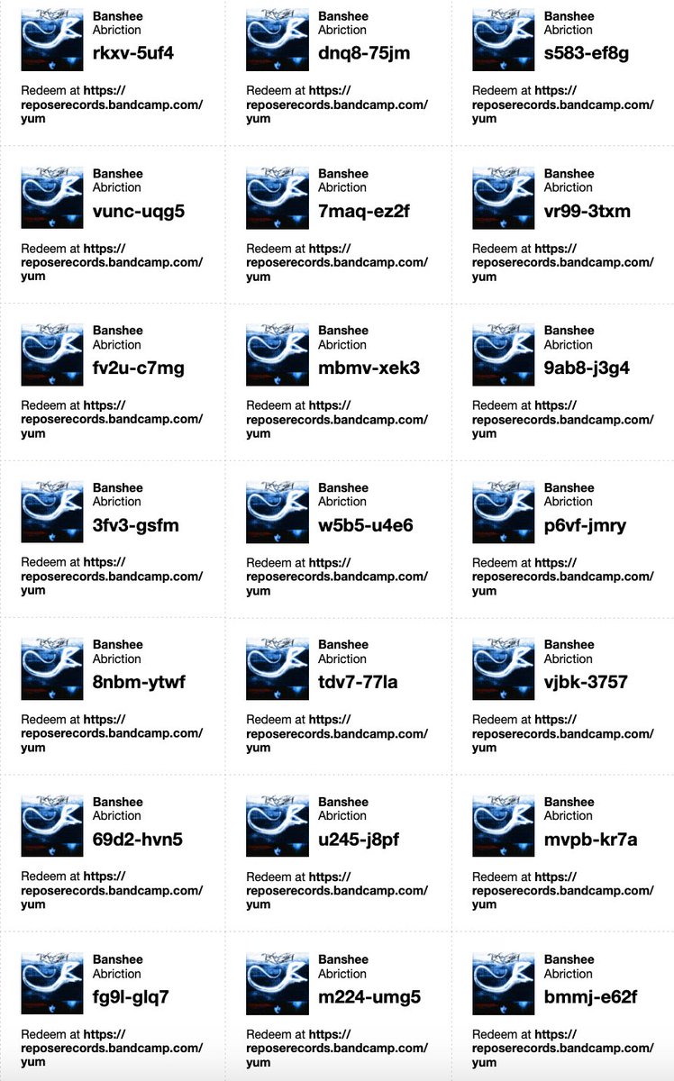 ReposeRecords's tweet image. Free download codes for Abriction&apos;s &apos;Banshee&apos; album.

Shoegaze/ Black Metal/ Lo-Fi/ Emo

2LP/CD out now!

Redeem at reposerecords.bandcamp.com/yum