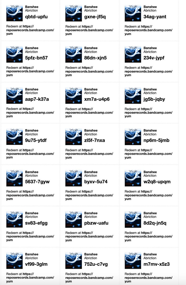 ReposeRecords's tweet image. Free download codes for Abriction&apos;s &apos;Banshee&apos; album.

Shoegaze/ Black Metal/ Lo-Fi/ Emo

2LP/CD out now!

Redeem at reposerecords.bandcamp.com/yum
