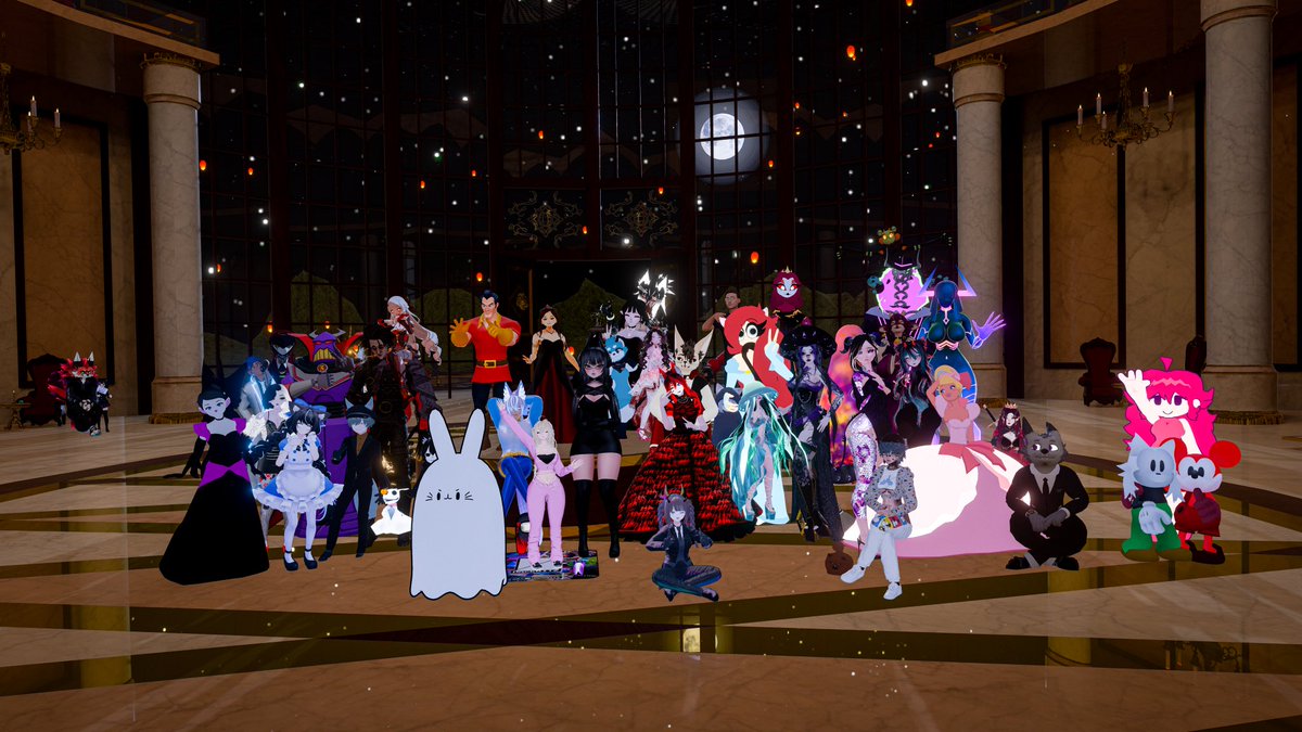 Rosetta_Wolf13's tweet photo. The Villain's Ballroom Gala was sooo beautiful yesterday! 😍 It was beyond anything I expected! Dark glamor, epic vibes, and a night to remember! 🖤✨ #VillainsBallroom #DarkGlamour #UnexpectedMagic #GalaNight #Vrchat #Vtuber https://t.co/zdm1XE7df9