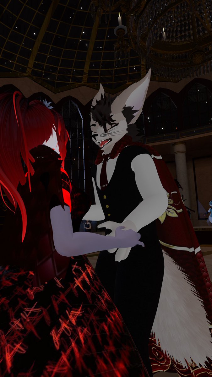 Rosetta_Wolf13's tweet photo. The Villain's Ballroom Gala was sooo beautiful yesterday! 😍 It was beyond anything I expected! Dark glamor, epic vibes, and a night to remember! 🖤✨ #VillainsBallroom #DarkGlamour #UnexpectedMagic #GalaNight #Vrchat #Vtuber https://t.co/zdm1XE7df9