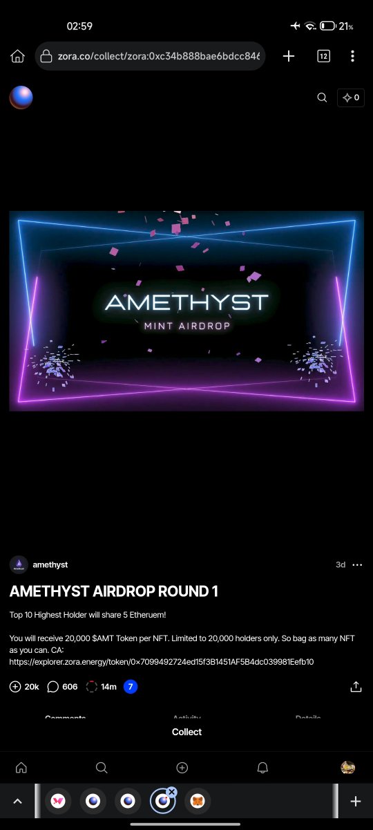 Still have not received $AMT. Help 😁
0xe10f8f68974fe94a7B9cb1B02A8576954e5E3F22